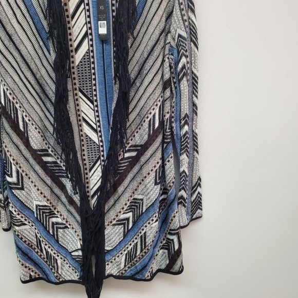 Nic + Zoe Fringe Cardigan Long Sleeve Open, XS - Picture 4 of 6